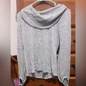 Iz Byer Light Gray Cowl Neck Sweater